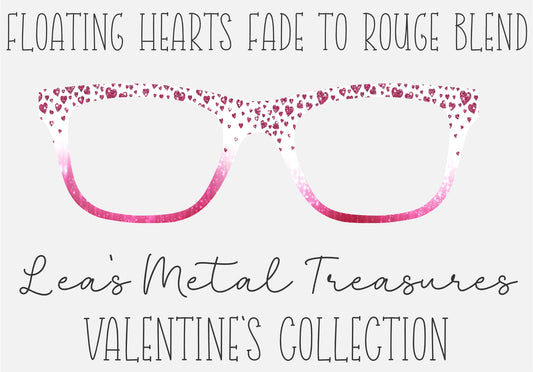 Floating Hearts fade to Rouge Blend Printed Magnetic Eyeglasses Topper