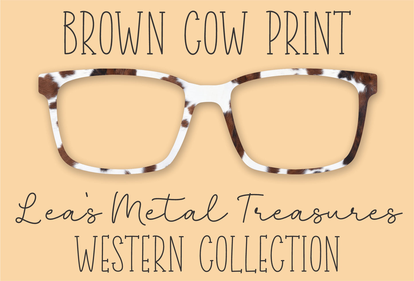 Brown Cow Print Eyewear Frame Toppers COMES WITH MAGNETS