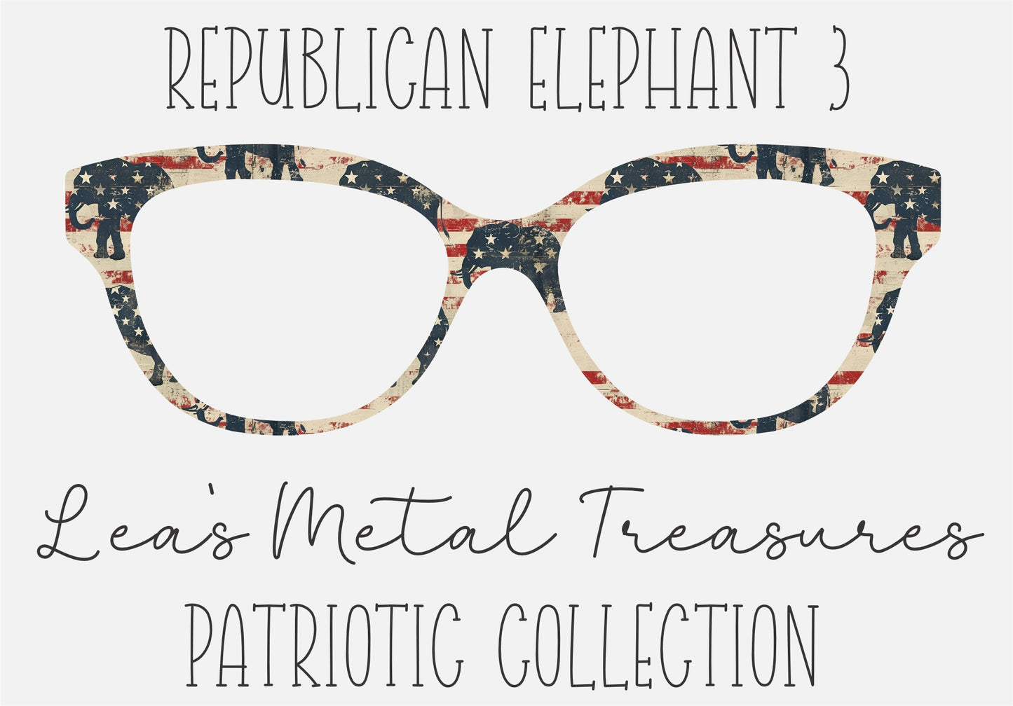 Republican Elephant 3 Eyewear Frame Toppers Comes WITH MAGNETS