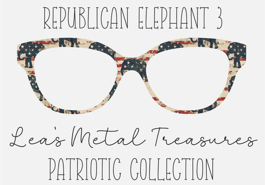 Republican Elephant 3 Eyewear Frame Toppers Comes WITH MAGNETS