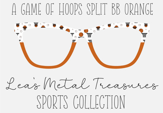 A GAME OF HOOPS SPLIT BB ORANGE Eyewear Frame Toppers COMES WITH MAGNETS