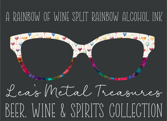A RAINBOW OF WINE SPLIT ALCOHOL INK Eyewear Frame Toppers COMES WITH MAGNETS
