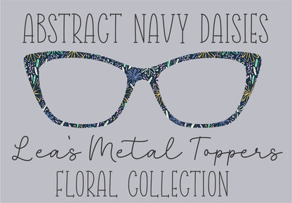 ABSTRACT NAVY DAISIES Eyewear Frame Toppers COMES WITH MAGNETS