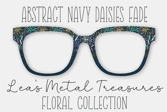 Abstract Navy Daisies Fade Eyewear Frame Toppers COMES WITH MAGNETS