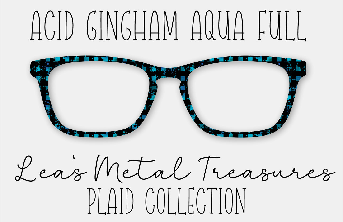 Acid Gingham Aqua Full Eyewear Frame Toppers