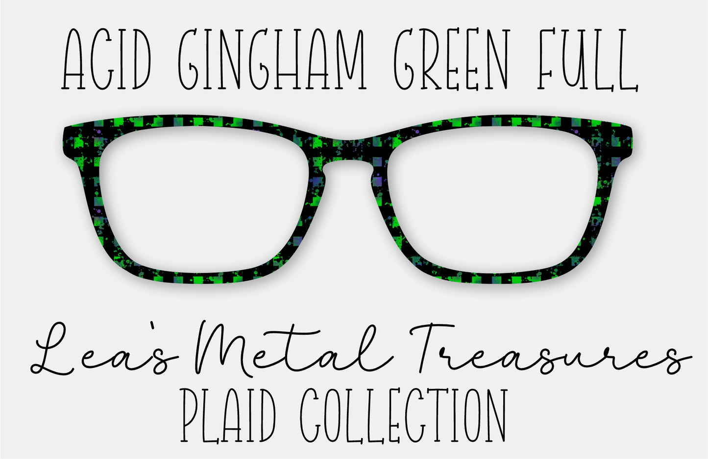 Acid Gingham Green Full Eyewear Frame Toppers
