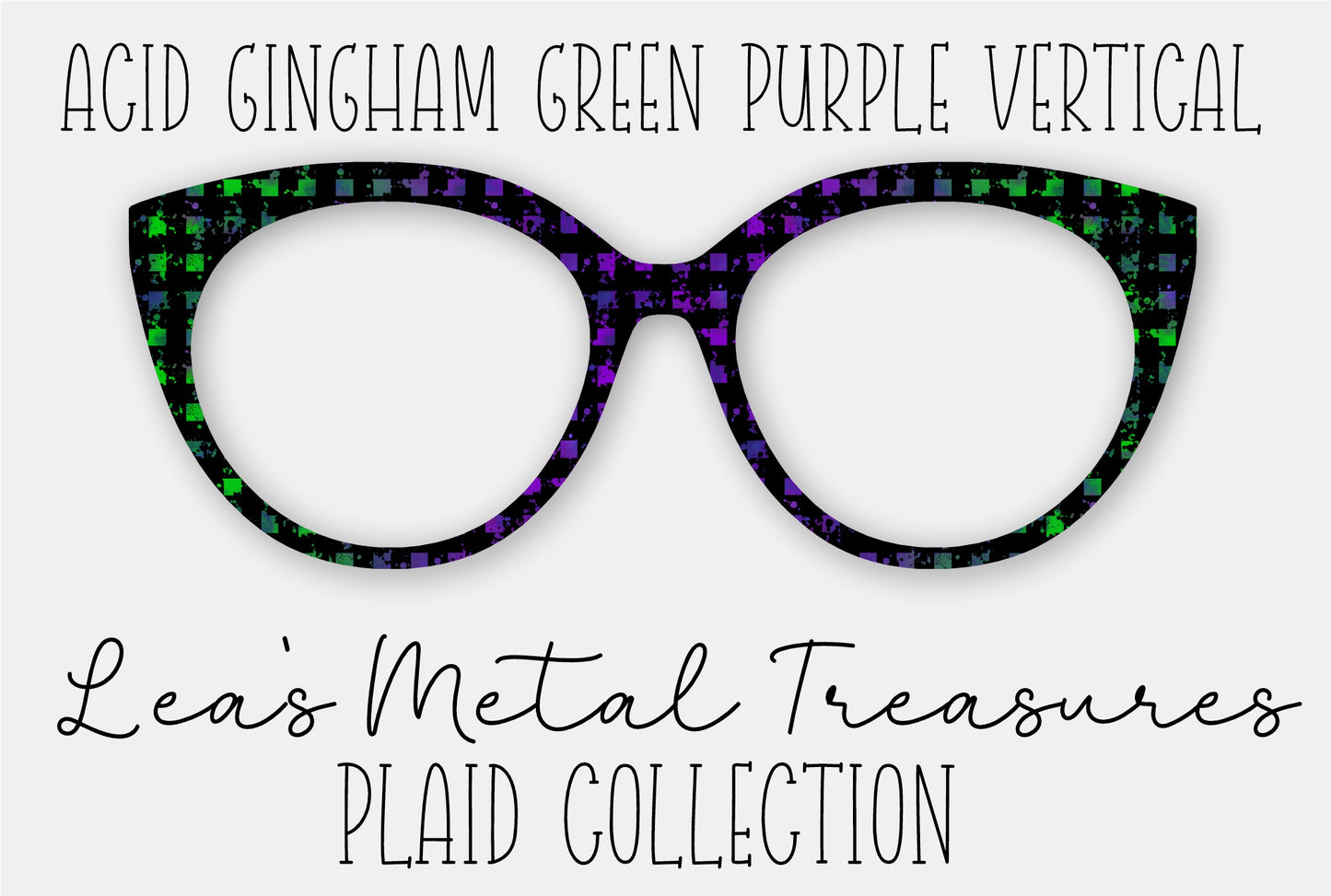 Acid Gingham Green Purple Vertical Eyewear Frame Toppers
