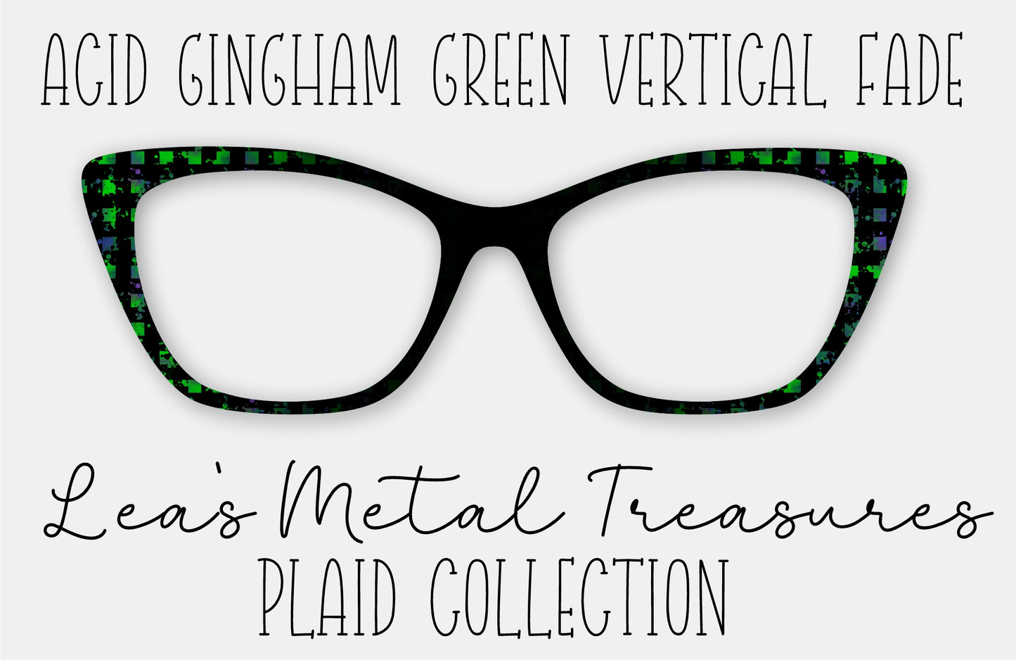 Acid Gingham Green Vertical Eyewear Frame Toppers