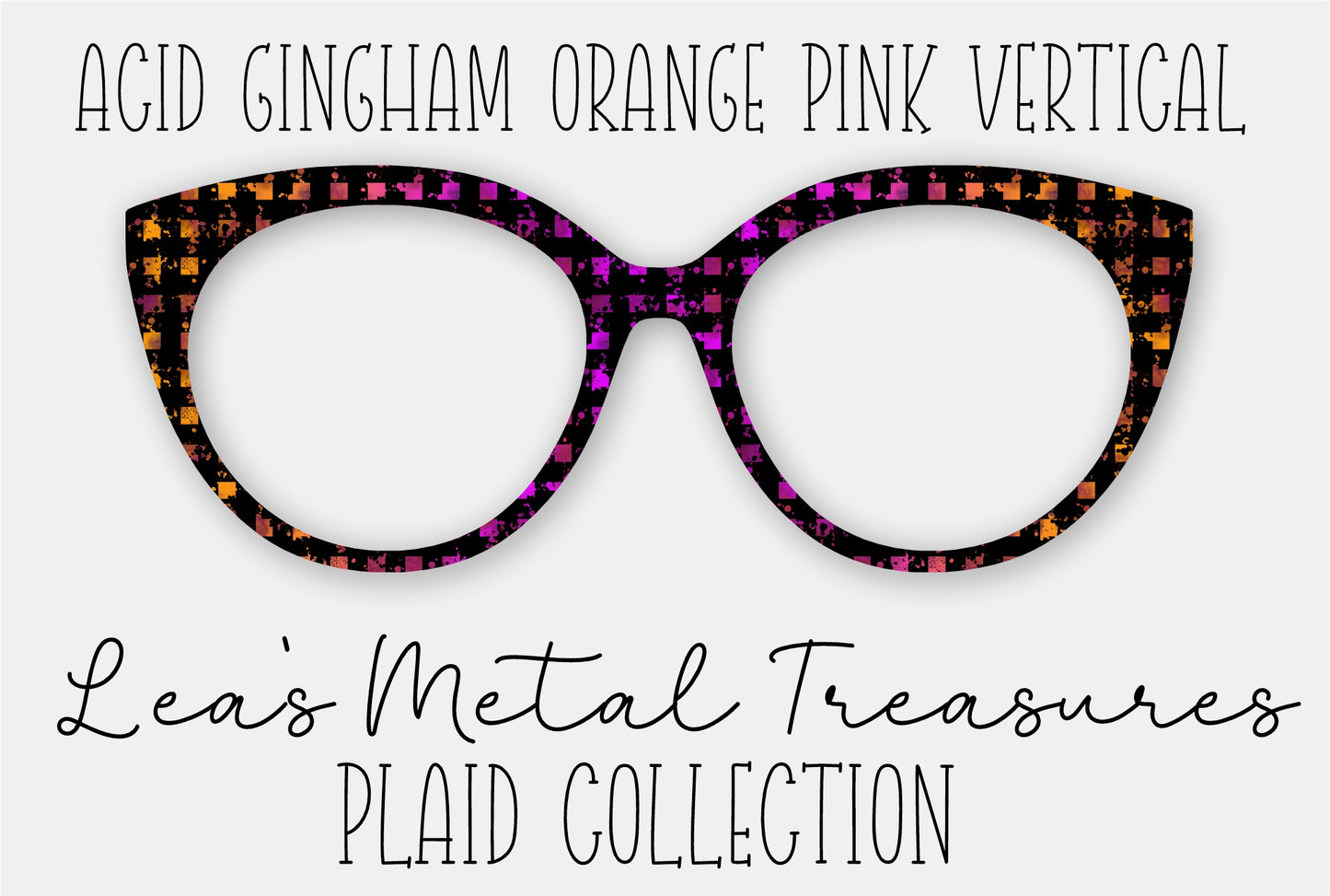 Acid Gingham Orange Pink Vertical Eyewear Frame Toppers