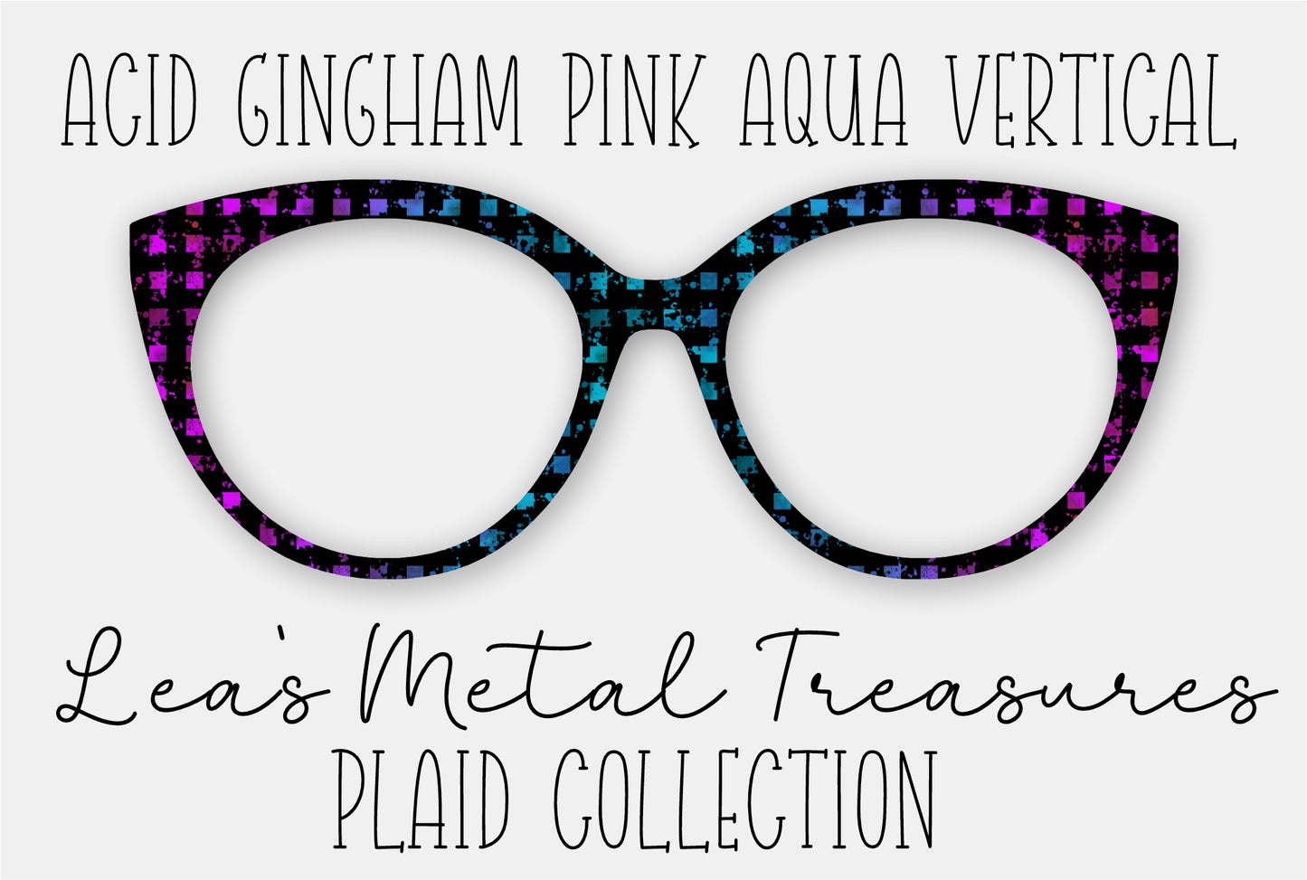Acid Gingham Pink Aqua Vertical Eyewear Frame Toppers