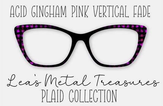 Acid Gingham Pink Vertical Fade Eyewear Frame Toppers