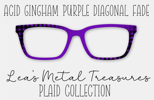 Acid Gingham Purple Diagonal Fade Eyewear Frame Toppers