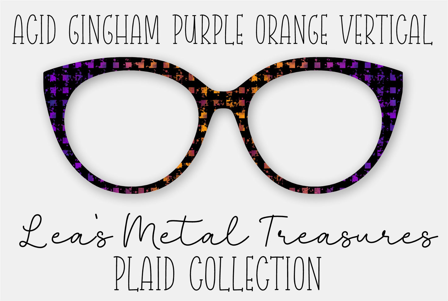 Acid Gingham Purple Orange Vertical Fade Eyewear Frame Toppers