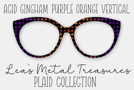 Acid Gingham Purple Orange Vertical Fade Eyewear Frame Toppers