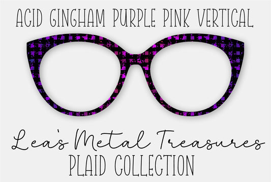Acid Gingham Purple Pink Vertical Fade Eyewear Frame Toppers