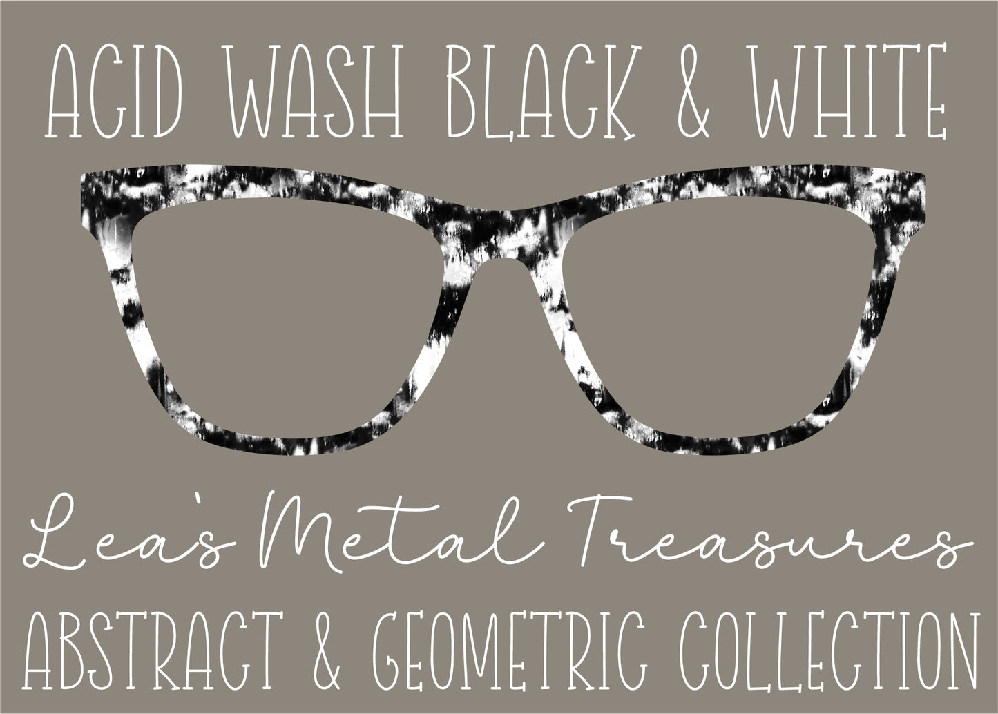 Acid Wash Black and White Magnetic Eyeglasses Topper