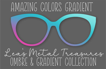 Amazing Colors Gradient Eyewear Frame Toppers COMES WITH MAGNETS