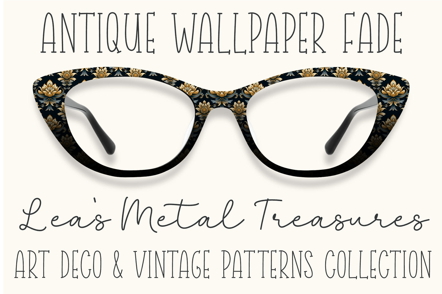 Antique Wallpaper Fade Eyewear Frame Toppers COMES WITH MAGNETS