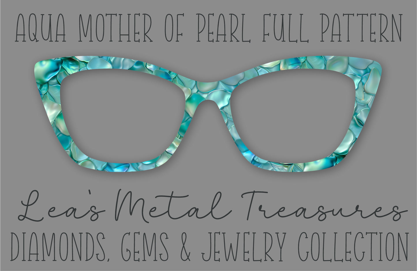 Aqua Mother of Pearl Full Pattern • Magnetic Eyeglasses Toppers