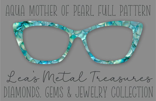 Aqua Mother of Pearl Full Pattern • Magnetic Eyeglasses Toppers