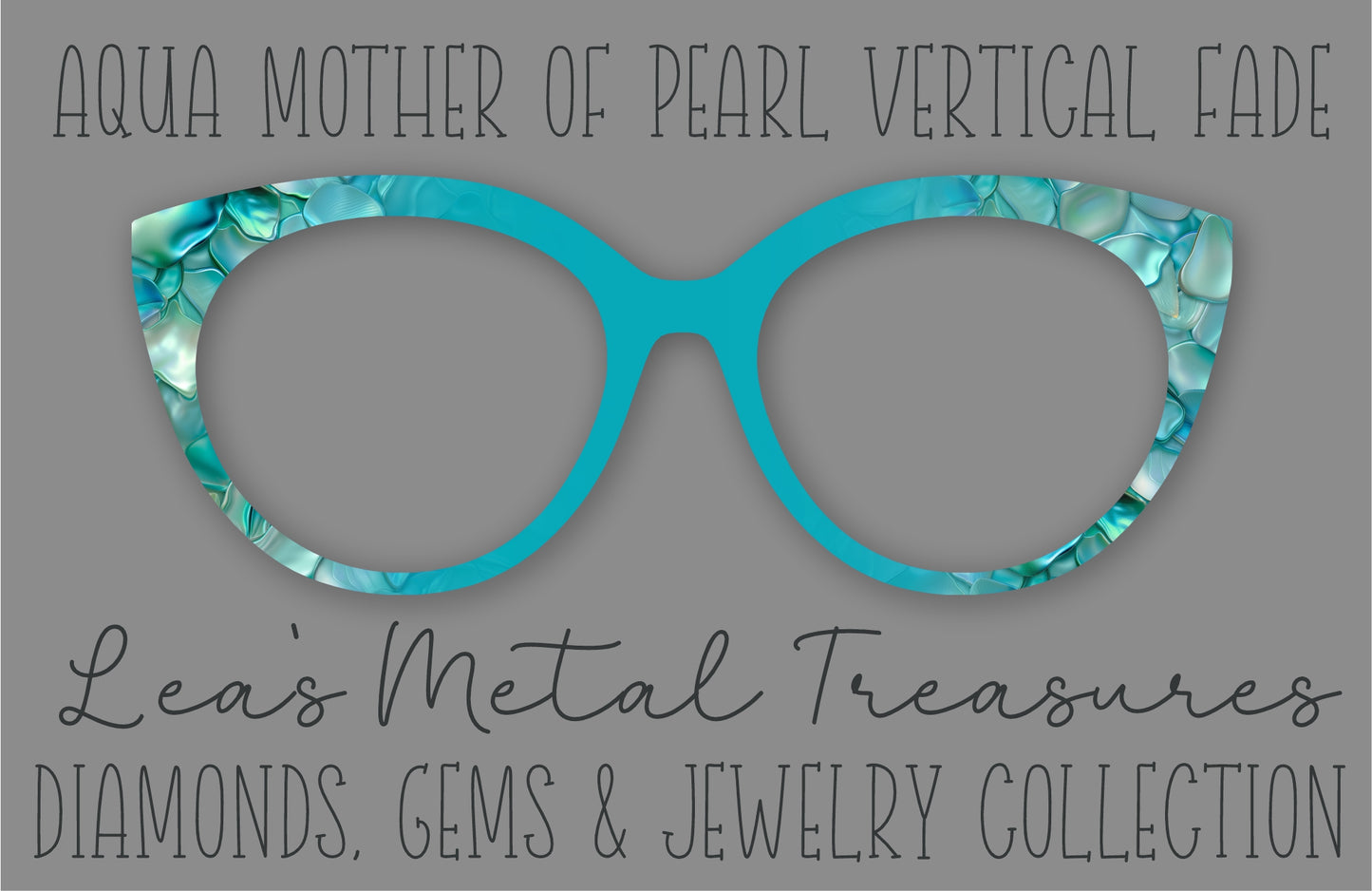 Aqua Mother of Pearl Vertical Fade • Magnetic Eyeglasses Toppers