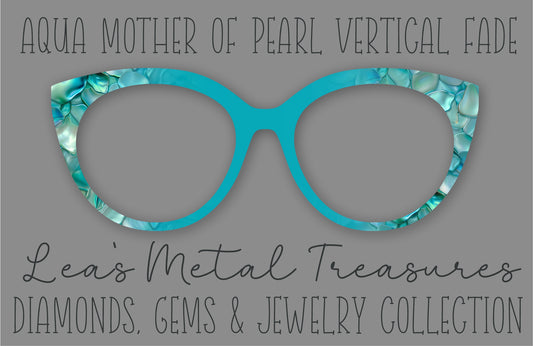 Aqua Mother of Pearl Vertical Fade • Magnetic Eyeglasses Toppers