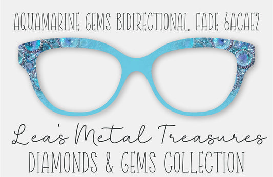 Aquamarine Gems BiDirectional Fade 6ACAE2 Eyewear Frame Toppers COMES WITH MAGNETS