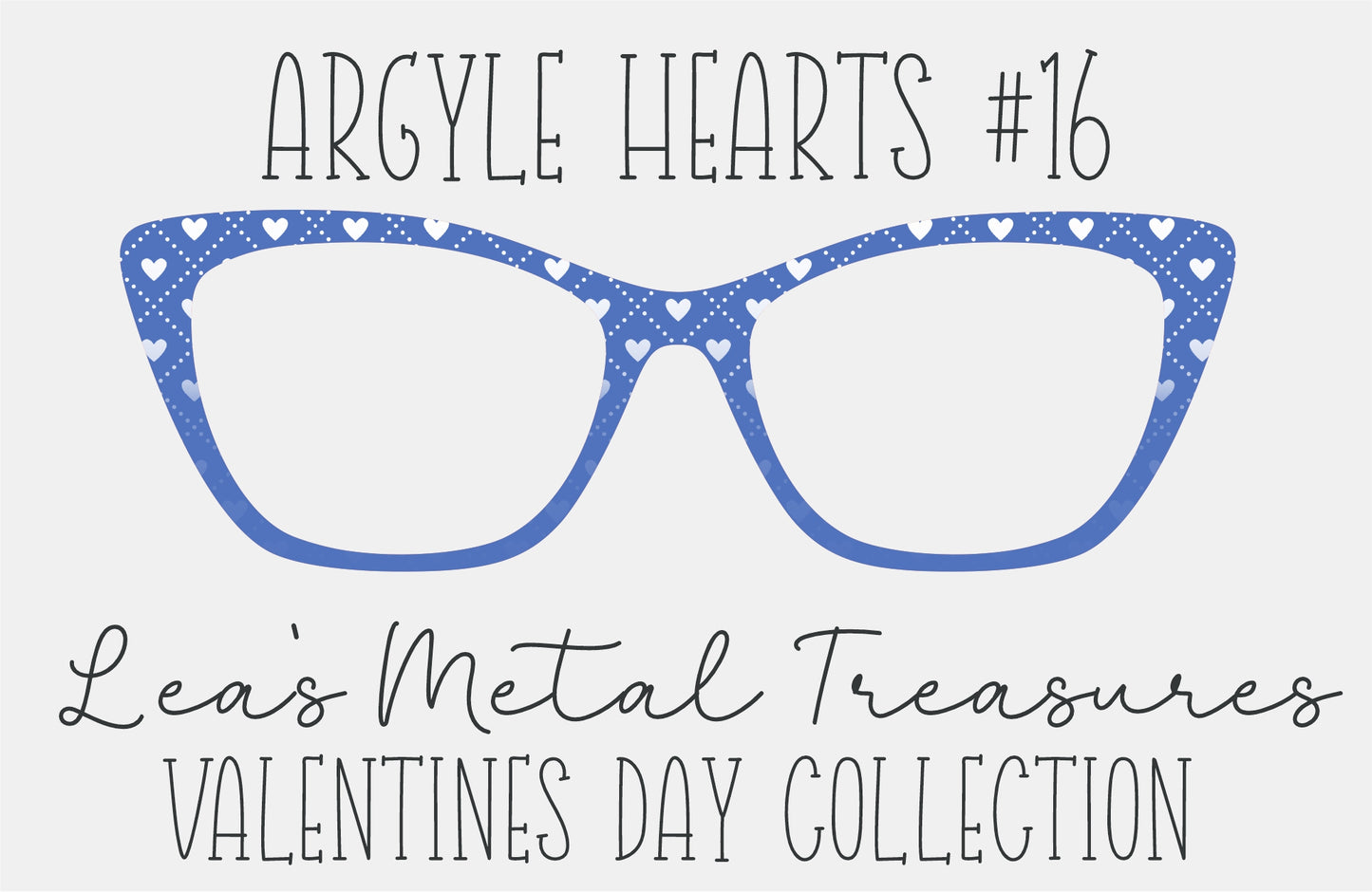 Argyle Hearts 16 Eyewear Frame Toppers COMES WITH MAGNETS