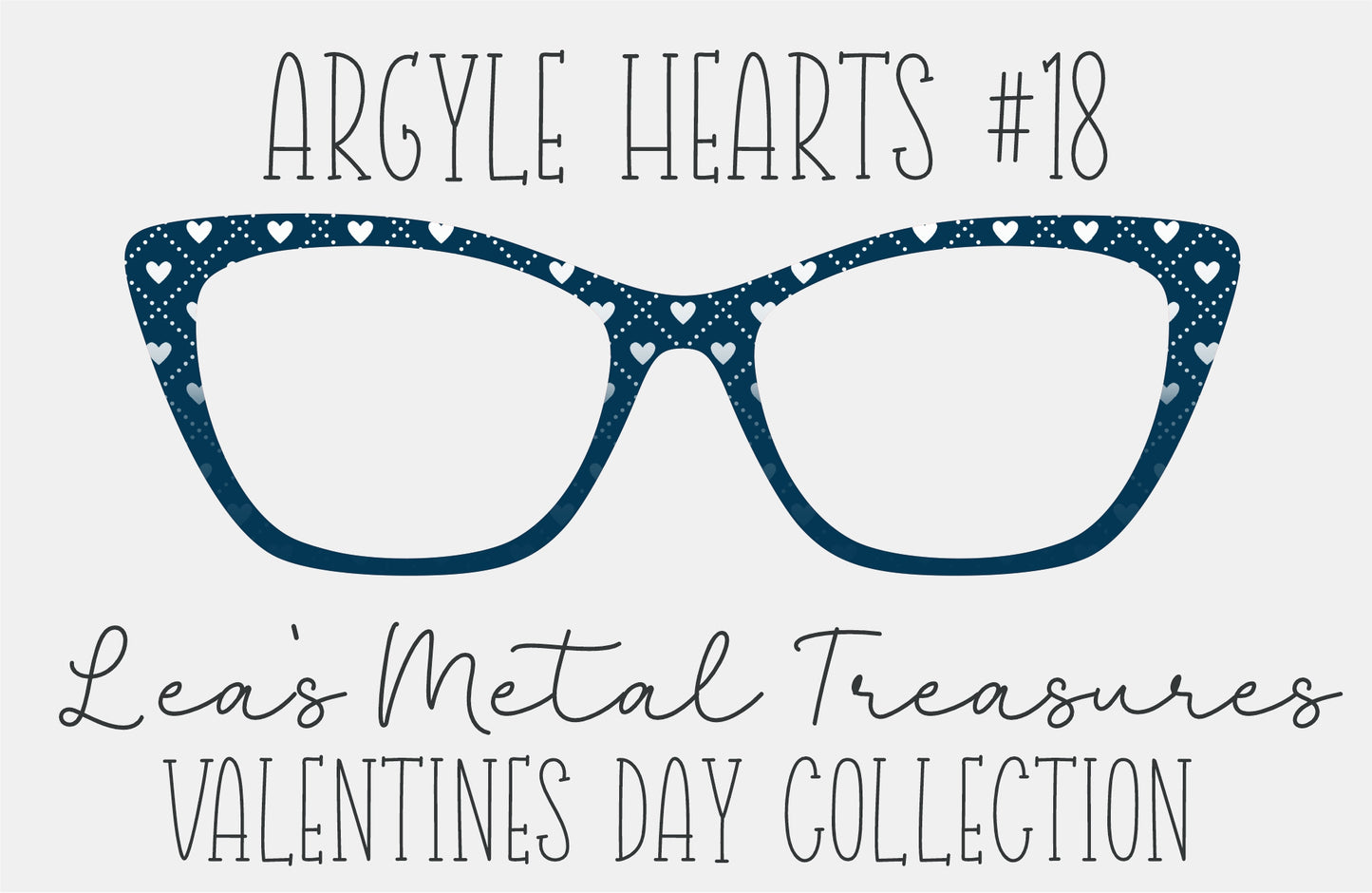 Argyle Hearts 18 Eyewear Frame Toppers COMES WITH MAGNETS