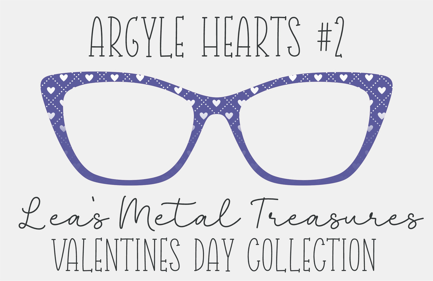 Argyle Hearts 2 Eyewear Frame Toppers COMES WITH MAGNETS