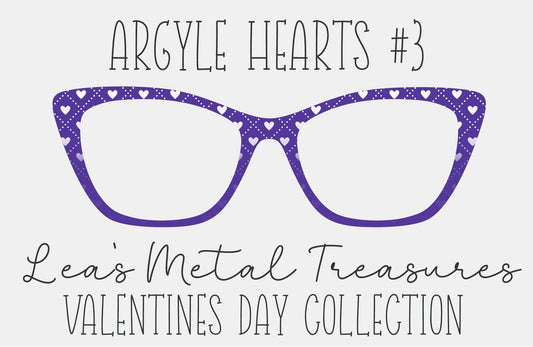 Argyle Hearts 3 Eyewear Frame Toppers COMES WITH MAGNETS