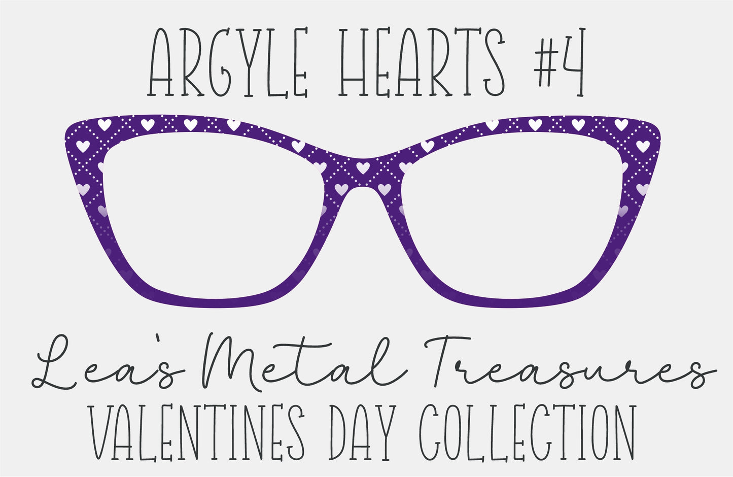 Argyle Hearts 4 Eyewear Frame Toppers COMES WITH MAGNETS