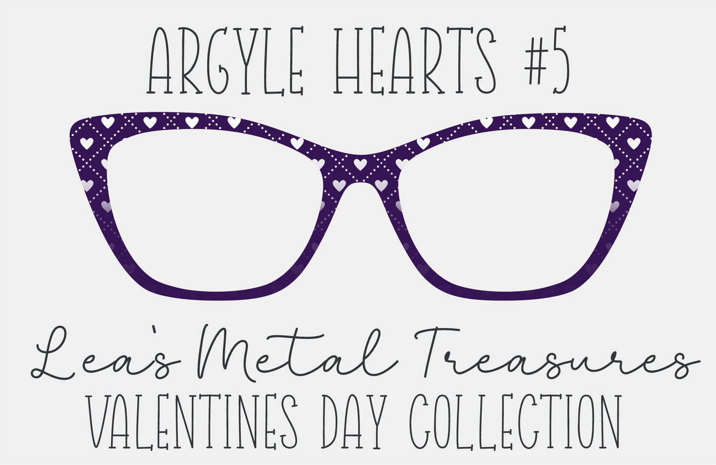 Argyle Hearts 5 Eyewear Frame Toppers COMES WITH MAGNETS