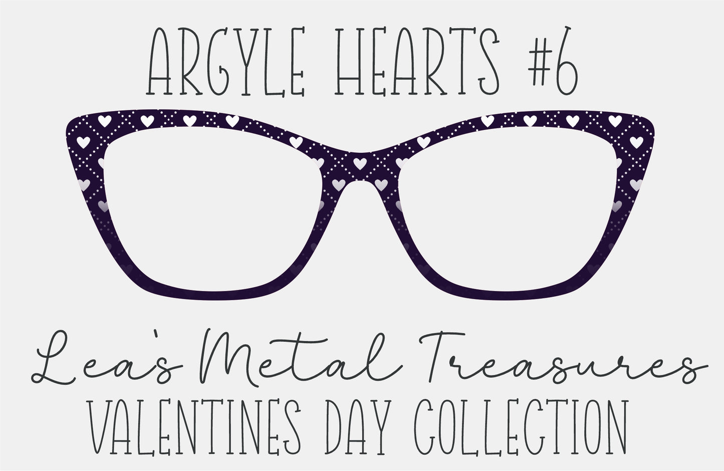 Argyle Hearts 6 Eyewear Frame Toppers COMES WITH MAGNETS