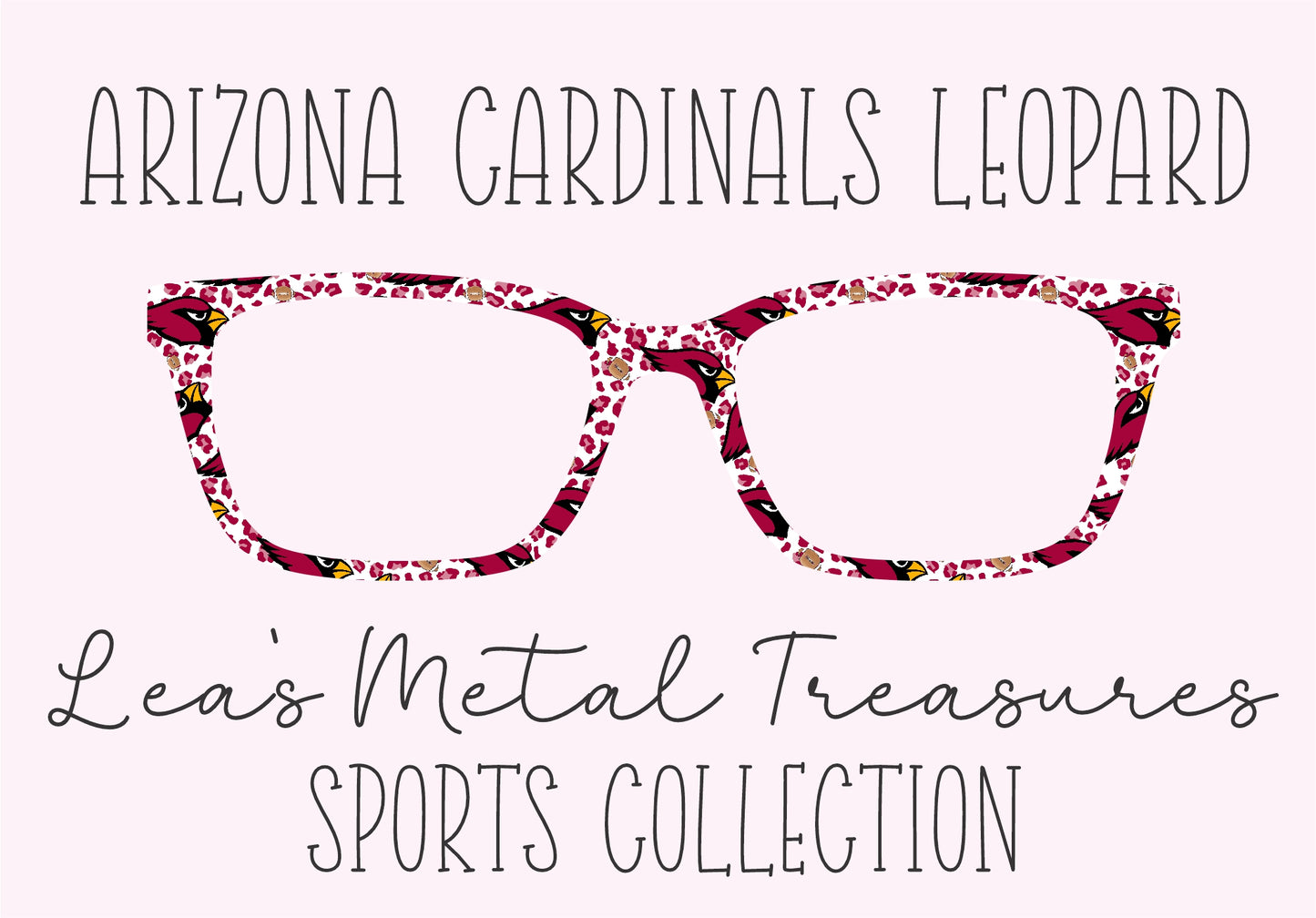 ARIZONA CARDINALS LEOPARD Eyewear Frame Toppers COMES WITH MAGNETS