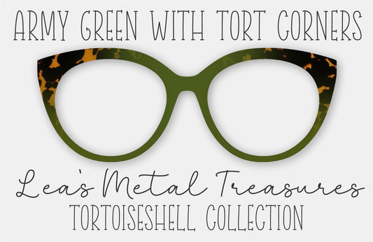 Army Green with Tort Corners Eyewear Frame Toppers