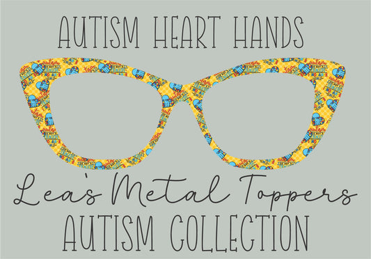 AUTISM HEART HANDS Eyewear Frame Toppers COMES WITH MAGNETS