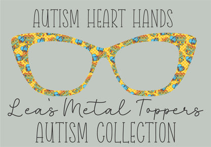 AUTISM HEART HANDS Eyewear Frame Toppers COMES WITH MAGNETS