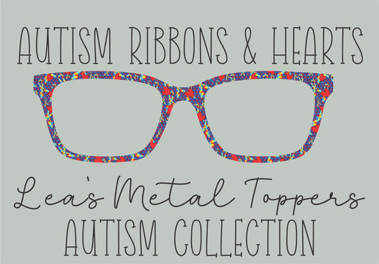 AUTISM RIBBONS AND HEARTS Eyewear Frame Toppers COMES WITH MAGNETS