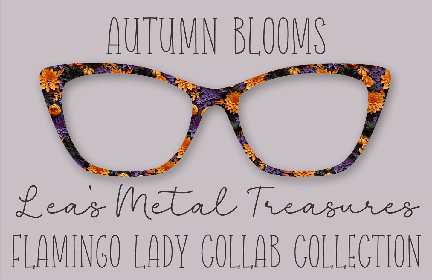 Autumn Blooms Printed Magnetic Eyeglasses Topper • Flamingo Lady Collab Collection