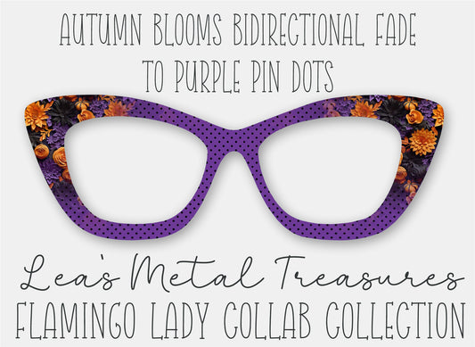 Autumn Blooms BiDirectional Fade to Purple Pin Dots Eyewear Frame Toppers COMES WITH MAGNETS