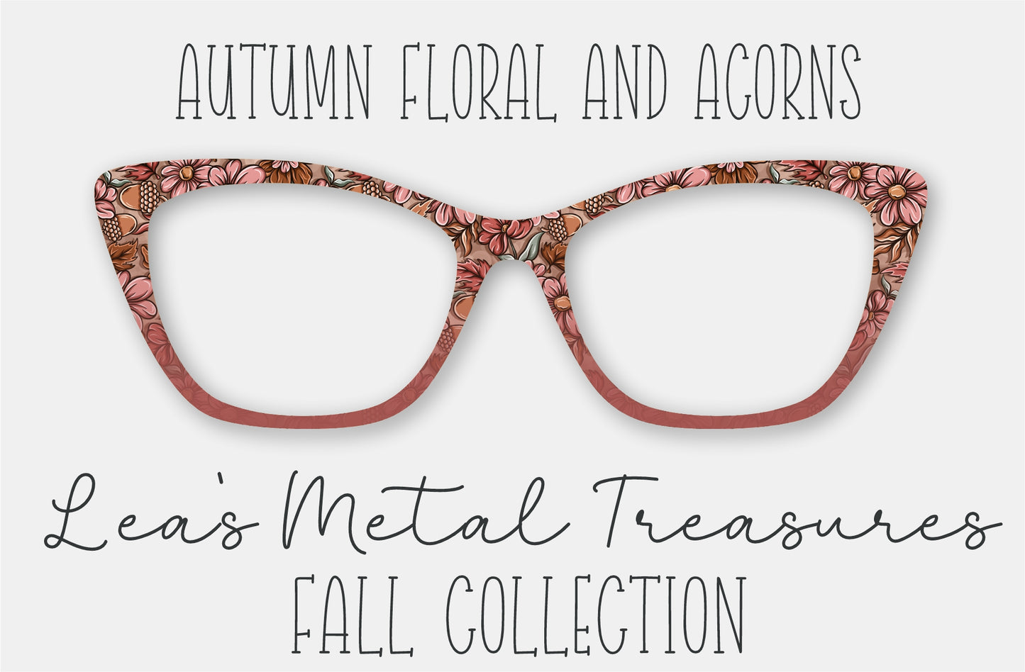 Autumn Floral and Acorns Eyewear Frame Toppers COMES WITH MAGNETS