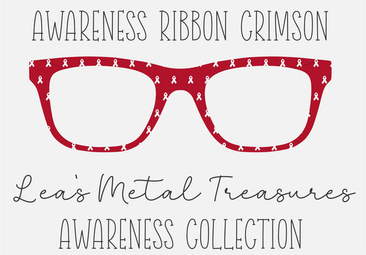 AWARENESS RIBBON CRIMSON Eyewear Frame Toppers COMES WITH MAGNETS