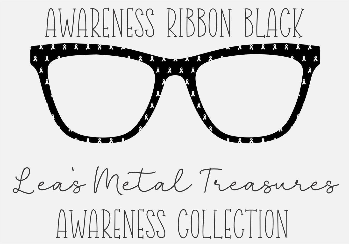 BLACK AWARENESS RIBBON Eyewear Frame Toppers COMES WITH MAGNETS
