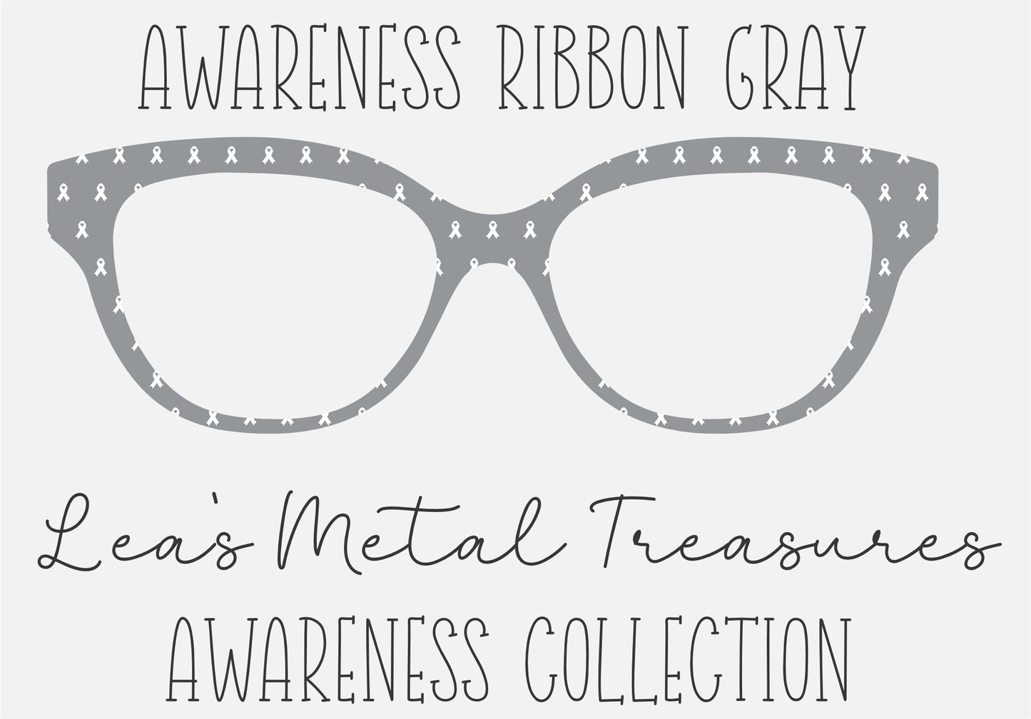 AWARENESS RIBBON GRAY Eyewear Frame Toppers COMES WITH MAGNETS