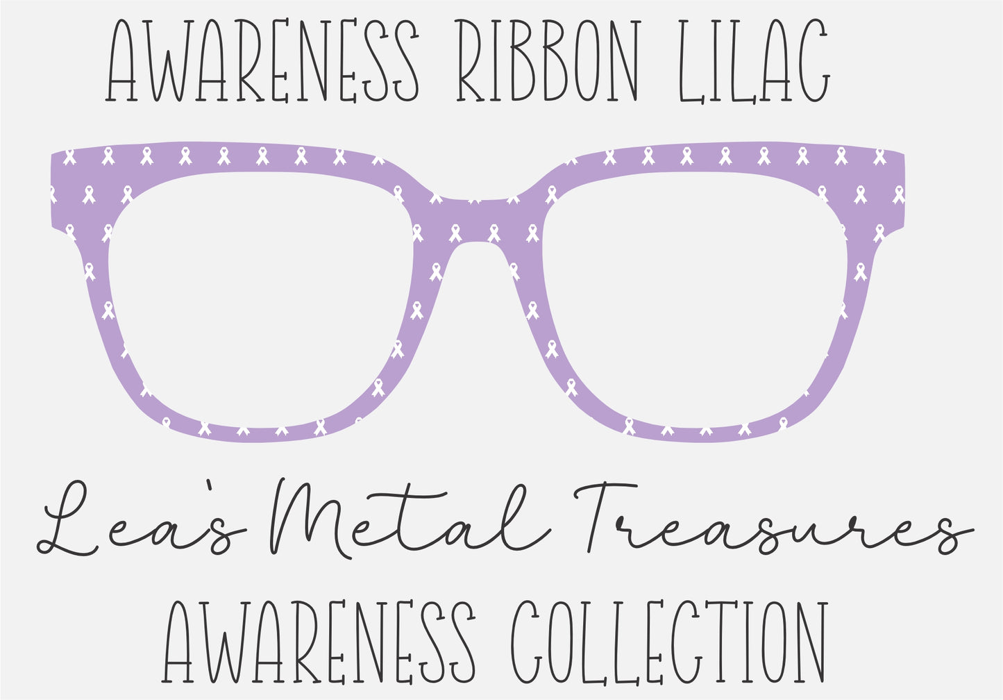 AWARENESS RIBBON LILAC Eyewear Frame Toppers COMES WITH MAGNETS