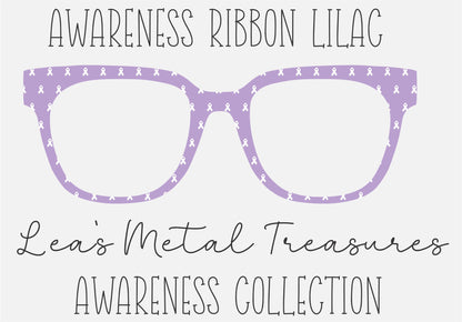 AWARENESS RIBBON LILAC Eyewear Frame Toppers COMES WITH MAGNETS