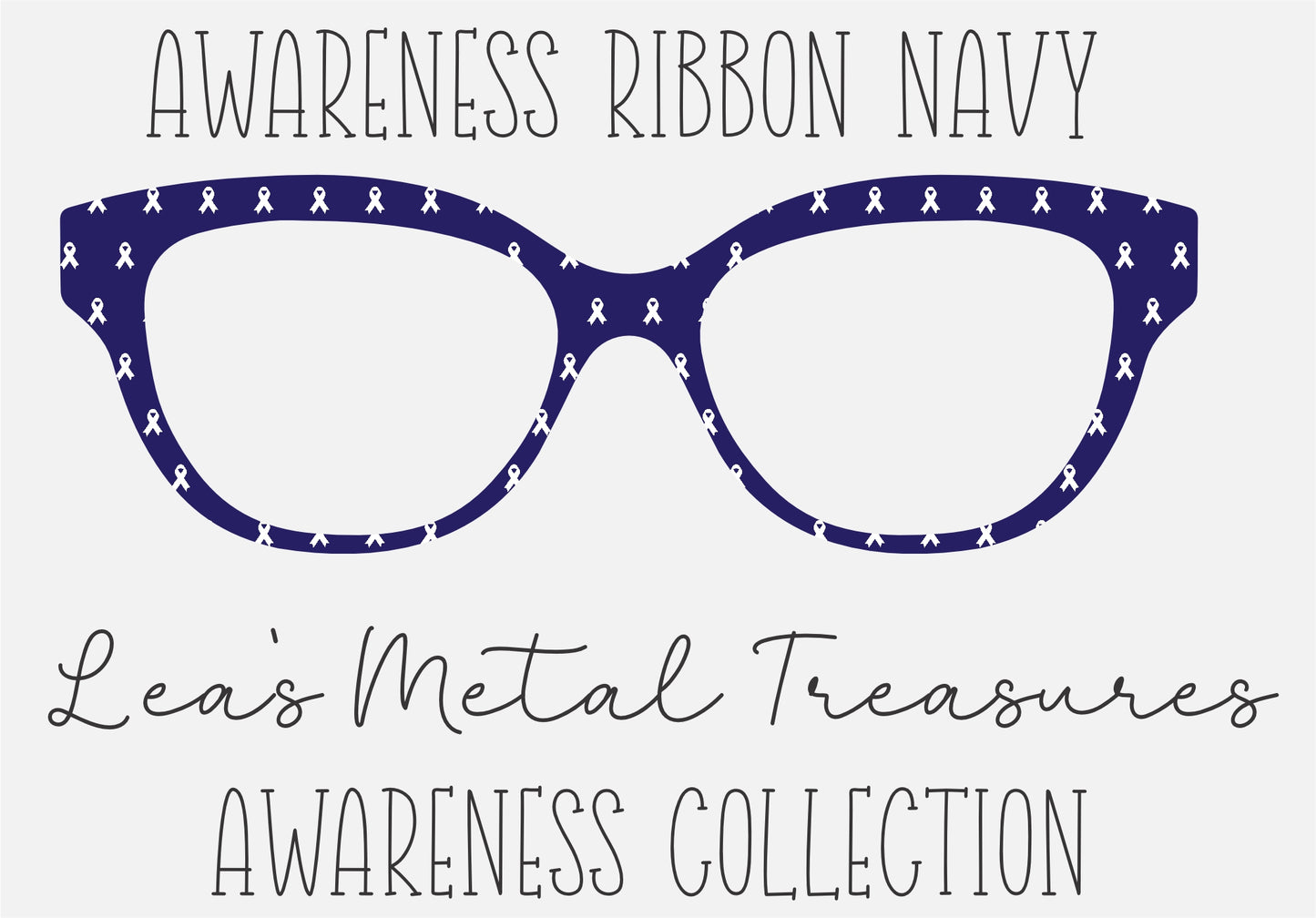 AWARENESS RIBBON NAVY Eyewear Frame Toppers COMES WITH MAGNETS
