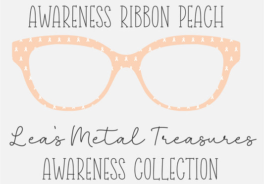 AWARENESS RIBBON PEACH Eyewear Frame Toppers COMES WITH MAGNETS