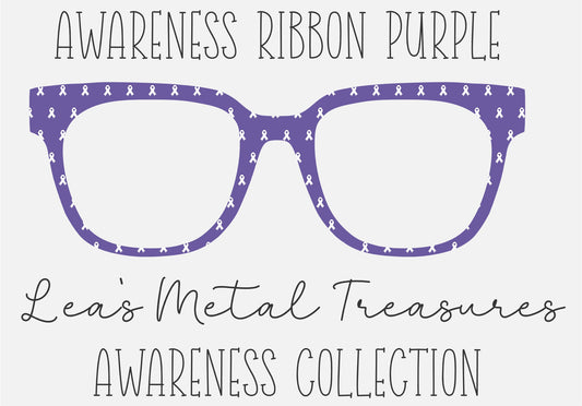 AWARENESS RIBBON PURPLE Eyewear Frame Toppers COMES WITH MAGNETS